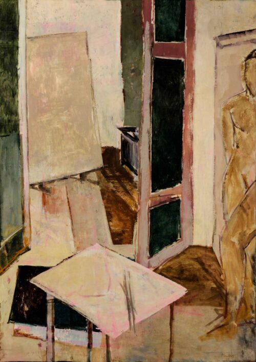 Stefan Plenkers, Atelierinterieur, 1981, Öl auf Leinwand © VG Bild-Kunst, Bonn 2026, Foto: Andreas Kämper