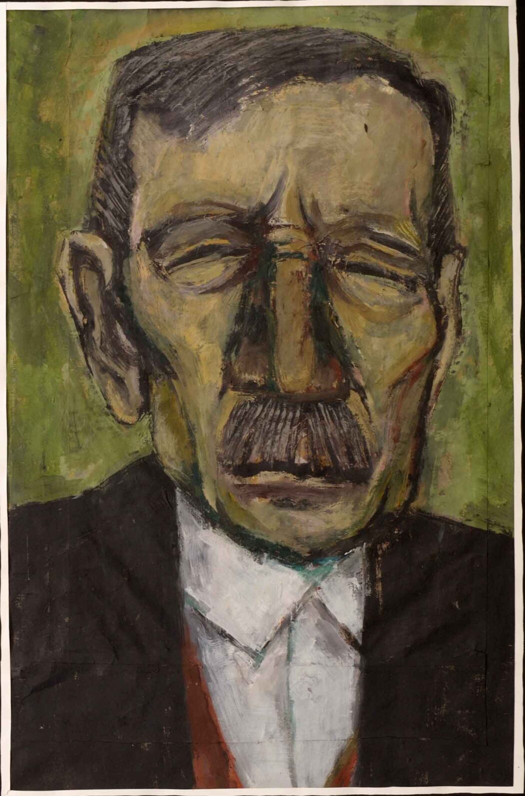 Hans Scheuerecker, Porträt Kraftwerkswachmann, 1980, Kasein auf Pappe © VG Bild-Kunst, Bonn 2026, Foto: Andreas Kämper